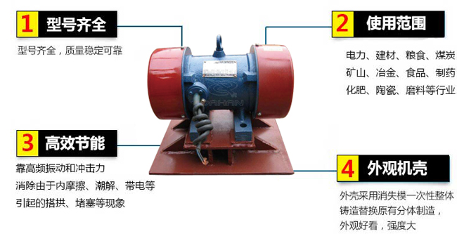 lzf倉壁振動(dòng)器：1，型號齊全：型號齊全，質(zhì)量穩定可靠。2，適用范圍：電力，建材，糧食，煤炭，礦山，冶金，食品，制藥，化肥，陶瓷，磨料等行業(yè)。3，高效：靠高頻振動(dòng)和沖擊力消除由于內摩擦，潮解，帶電等引起的塔供，堵塞等現象。4，外觀(guān)機殼：外殼采用消失模一次性整體鑄造替換原有分體制造，外觀(guān)好看，強度大。